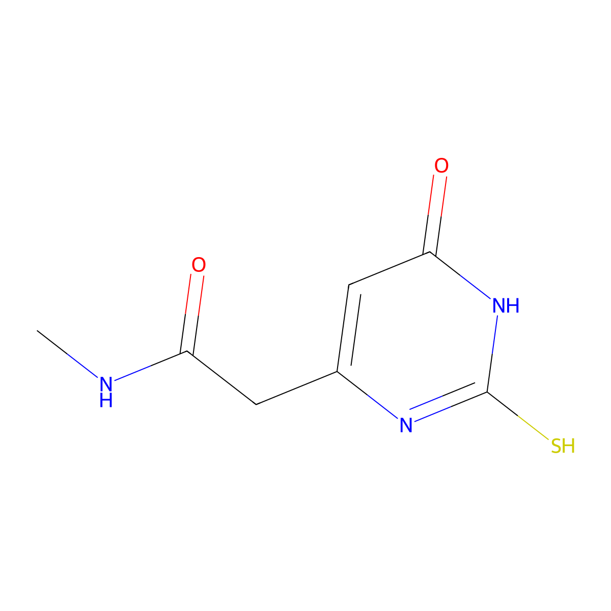 2-(2-mercapto-6-oxo-1,6-dihydropyrimidin-4-yl)-N-methylacetamide molecular structure, CAS 1105191-77-2