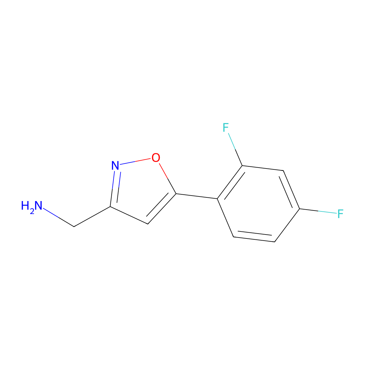 (5-(2,4-Difluorophenyl)-1,2-oxazol-3-yl)methanamine molecular structure, CAS 1105191-82-9