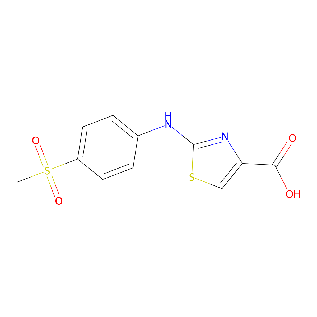 2-{[4-(Methylsulfonyl)phenyl]amino}-1,3-thiazole-4-carboxylic acid molecular structure, CAS 1105191-87-4