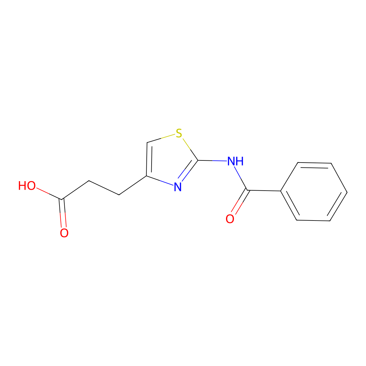 3-[2-(Benzoylamino)-1,3-thiazol-4-yl]propanoic acid molecular structure, CAS 1105191-91-0