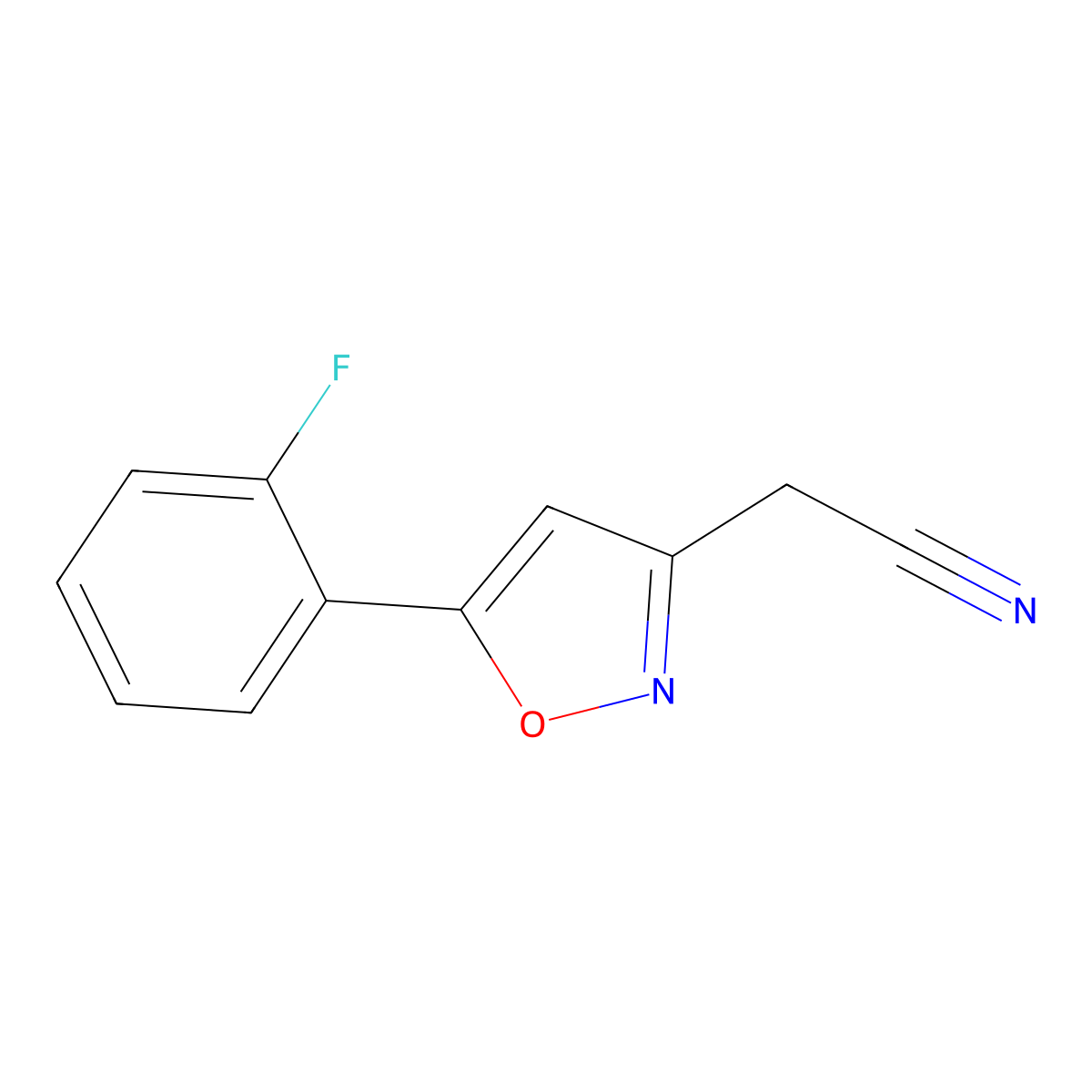 2-[5-(2-Fluorophenyl)-1,2-oxazol-3-yl]acetonitrile molecular structure, CAS 1105191-94-3