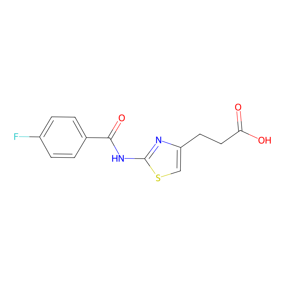 3-{2-[(4-Fluorobenzoyl)amino]-1,3-thiazol-4-yl}propanoic acid molecular structure, CAS 1105191-95-4