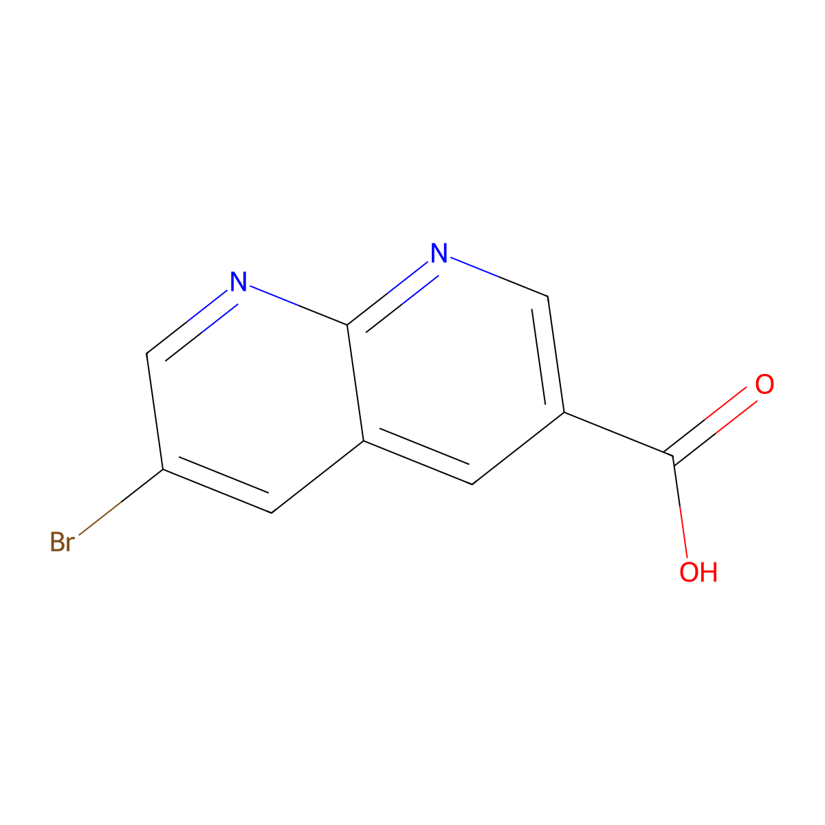 6-Bromo-1,8-naphthyridine-3-carboxylic acid molecular structure, CAS 1105191-97-6