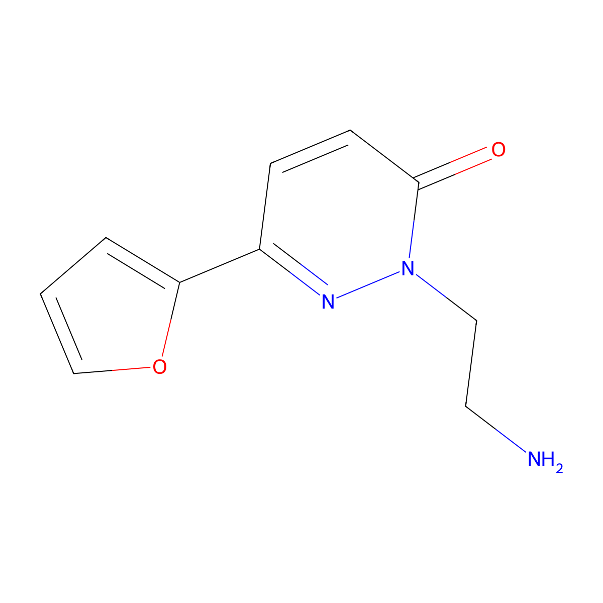 2-(2-aminoethyl)-6-(2-furyl)pyridazin-3(2{H})-one molecular structure, CAS 1105192-13-9