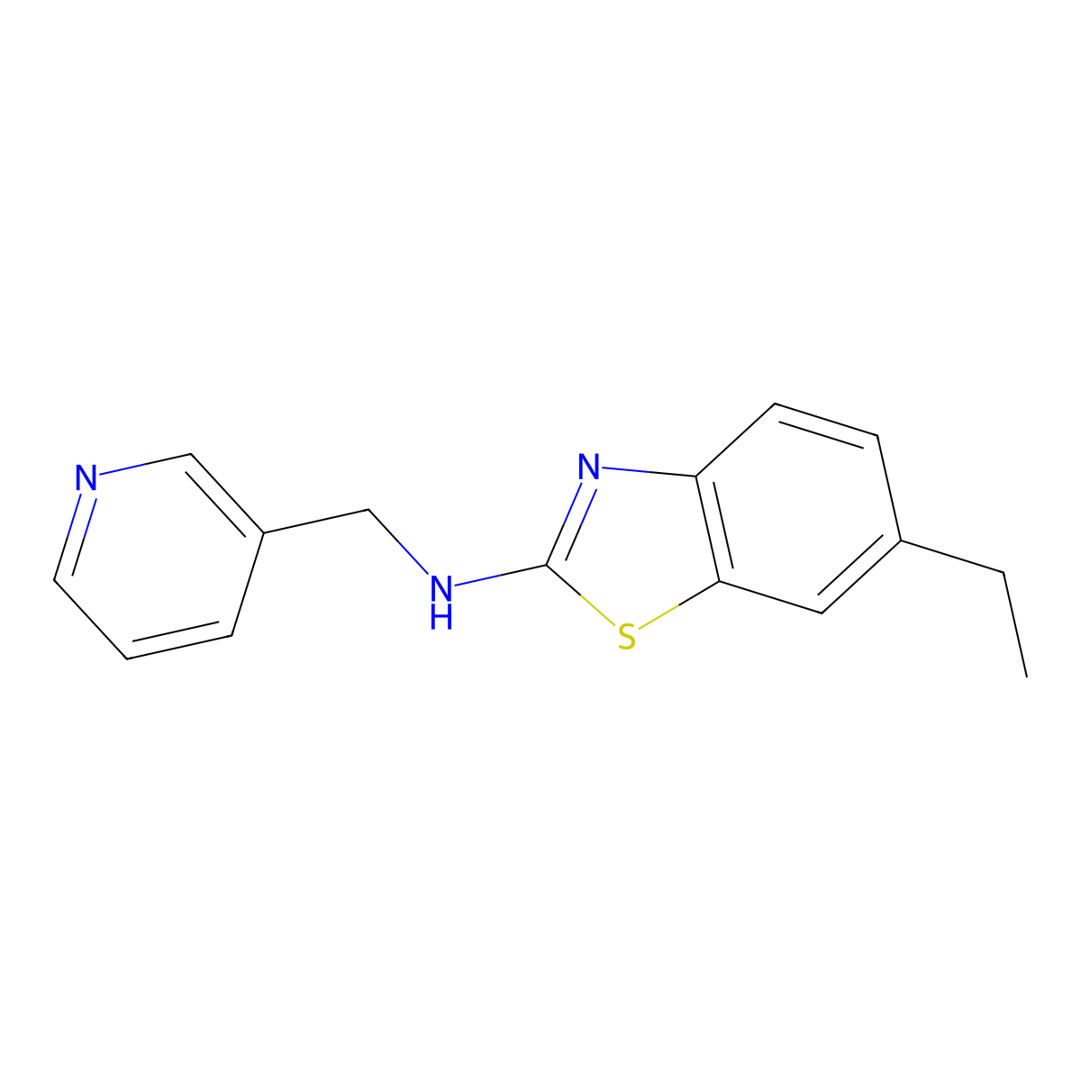6-ethyl-N-(pyridin-3-ylmethyl)-1,3-benzothiazol-2-amine molecular structure, CAS 1105192-15-1