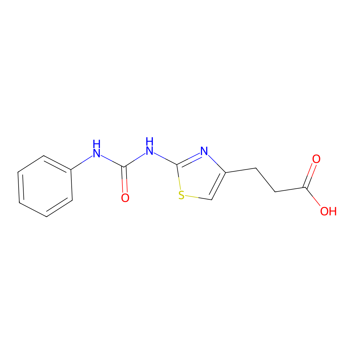 3-{2-[(Anilinocarbonyl)amino]-1,3-thiazol-4-yl}propanoic acid molecular structure, CAS 1105192-18-4