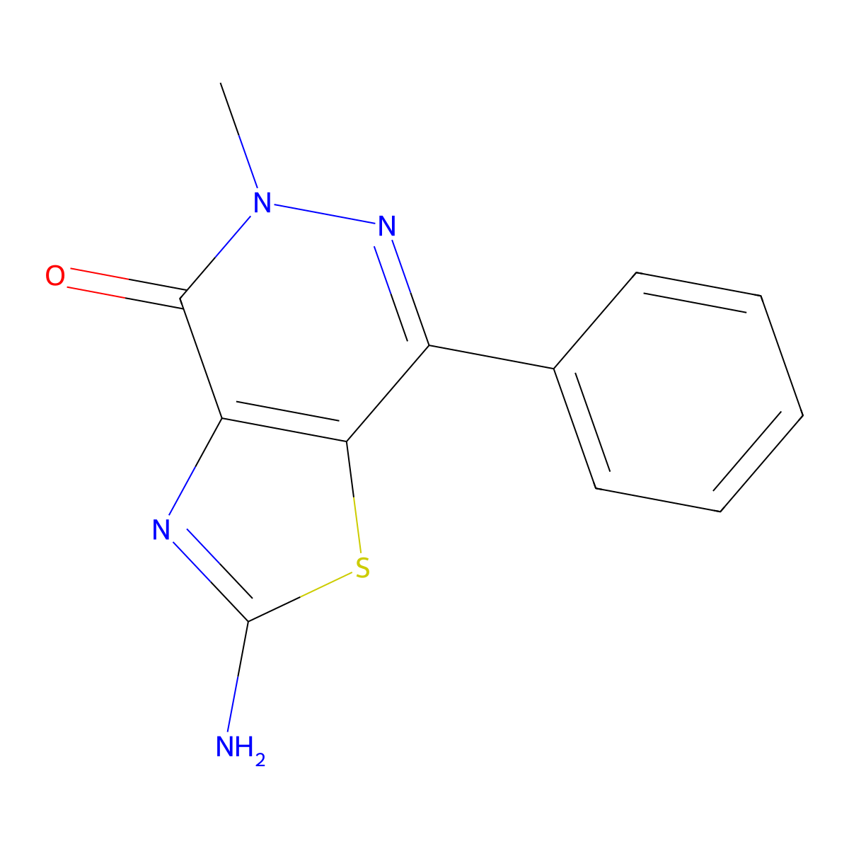 2-amino-5-methyl-7-phenyl[1,3]thiazolo[4,5-d]pyridazin-4(5H)-one molecular structure, CAS 1105192-23-1