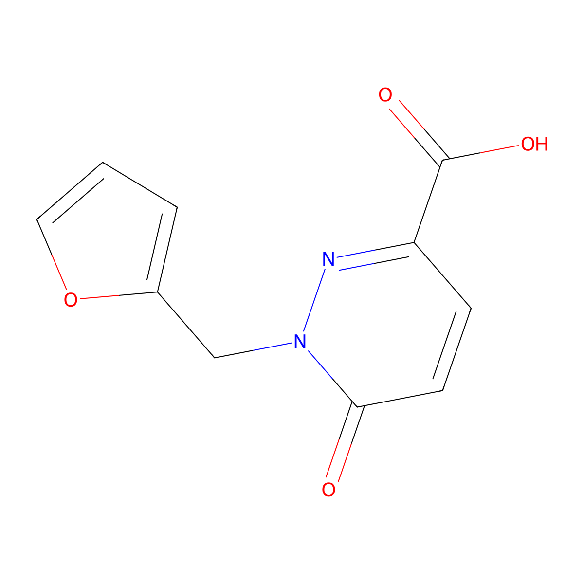 1-(2-Furylmethyl)-6-oxo-1,6-dihydropyridazine-3-carboxylic acid molecular structure, CAS 1105192-25-3