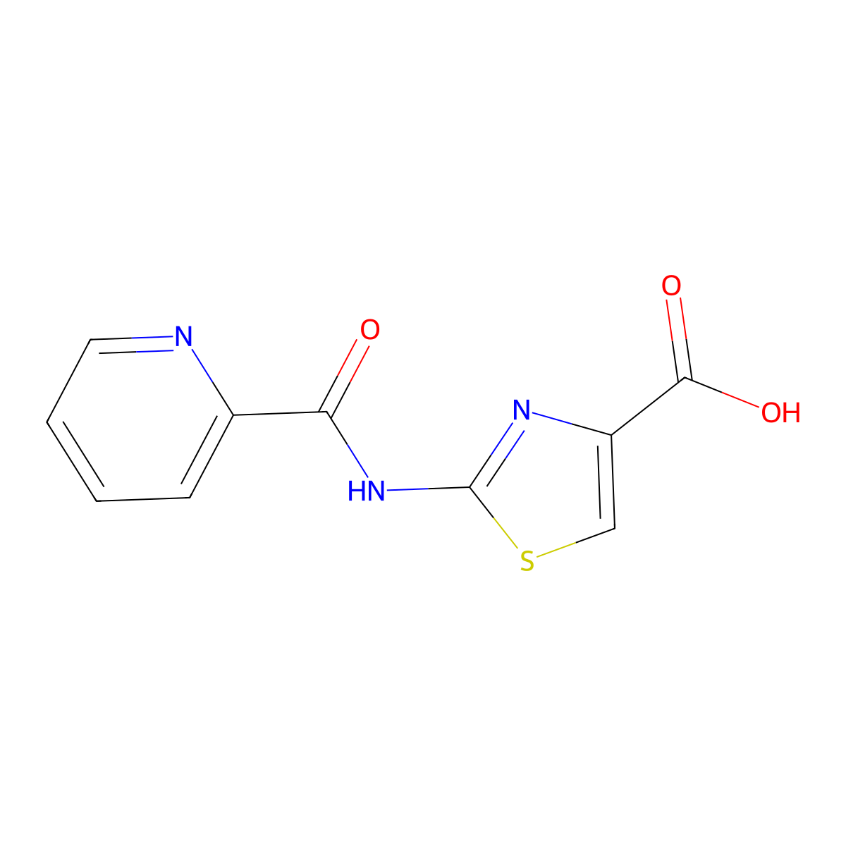 2-[(2-Pyridinylcarbonyl)amino]-1,3-thiazole-4-carboxylic acid molecular structure, CAS 1105192-27-5