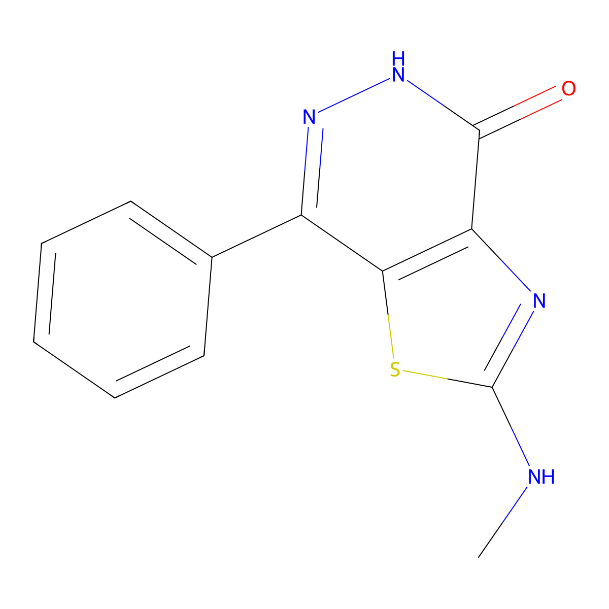 2-(methylamino)-7-phenyl[1,3]thiazolo[4,5-d]pyridazin-4(5H)-one molecular structure, CAS 1105192-28-6