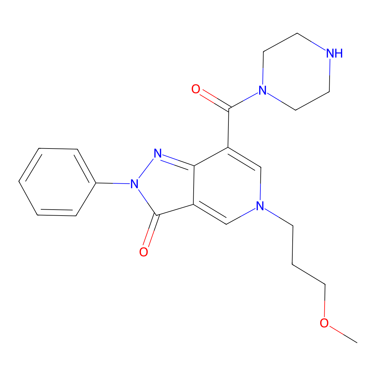 5-(3-Methoxypropyl)-2-phenyl-7-(piperazine-1-carbonyl)pyrazolo[4,3-c]pyridin-3-one molecular structure, CAS 1105192-29-7