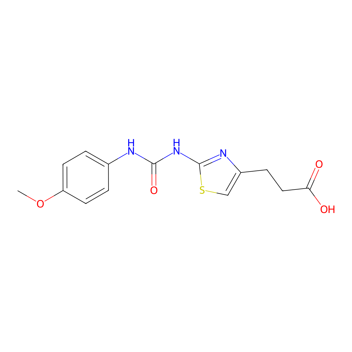 3-(2-(3-(4-Methoxyphenyl)ureido)thiazol-4-yl)propanoic acid molecular structure, CAS 1105192-30-0
