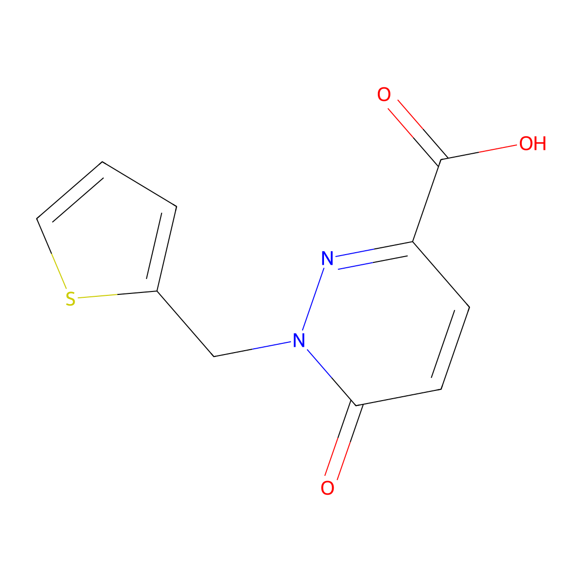 6-Oxo-1-(2-thienylmethyl)-1,6-dihydropyridazine-3-carboxylic acid molecular structure, CAS 1105192-31-1
