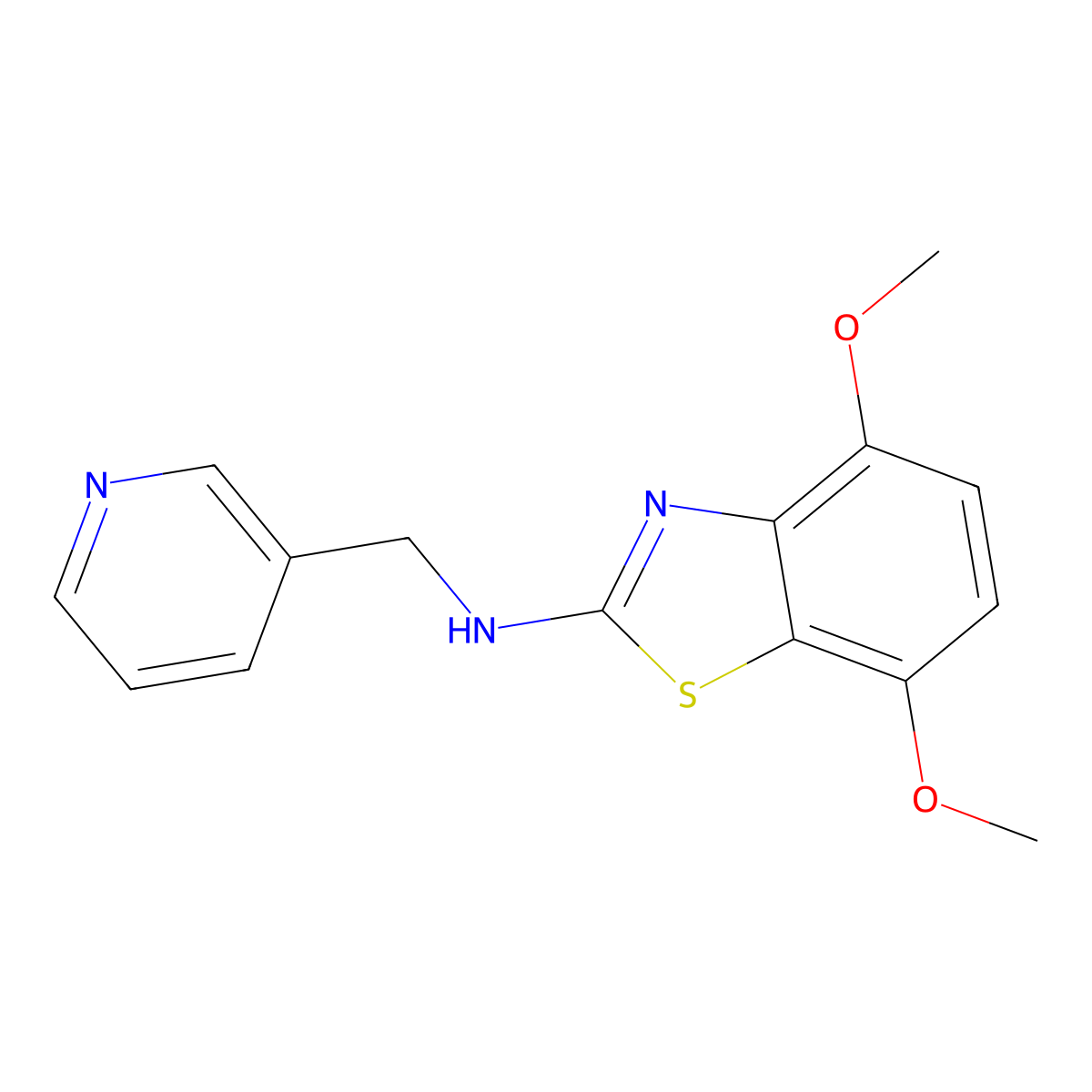 4,7-dimethoxy-N-(pyridin-3-ylmethyl)benzo[d]thiazol-2-amine molecular structure, CAS 1105192-32-2