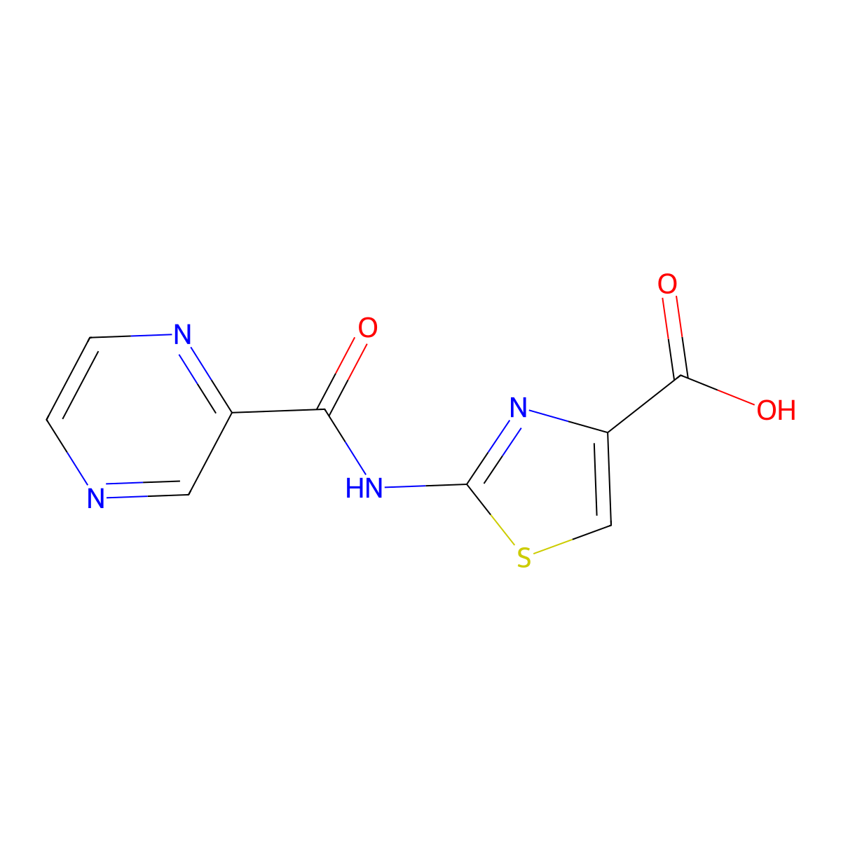 2-[(2-Pyrazinylcarbonyl)amino]-1,3-thiazole-4-carboxylic acid molecular structure, CAS 1105192-33-3