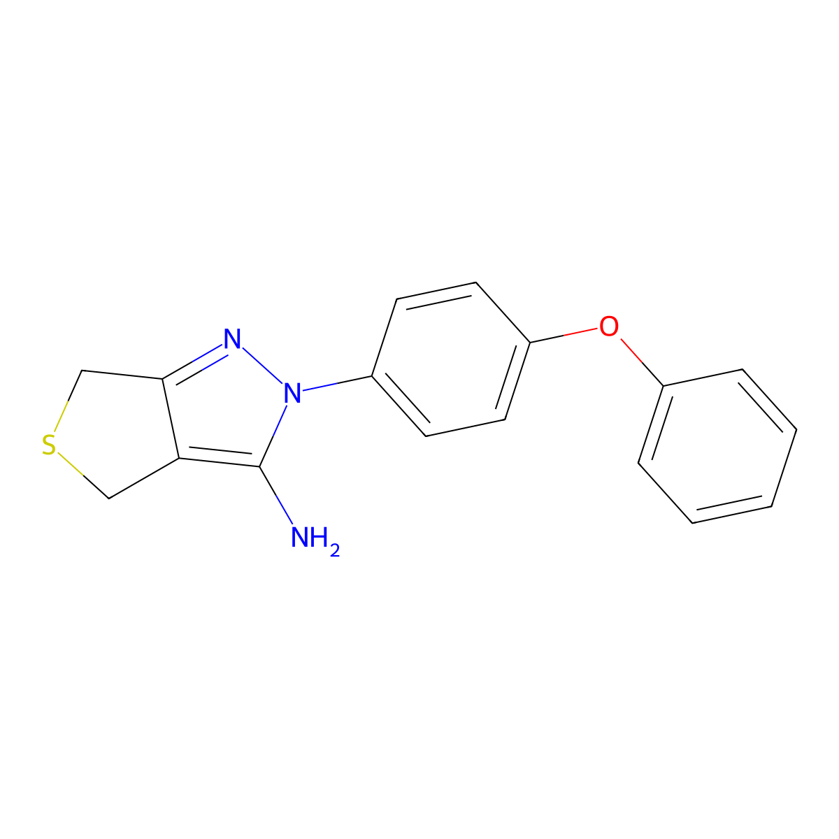 2-(4-phenoxyphenyl)-4,6-dihydro-2H-thieno[3,4-c]pyrazol-3-amine molecular structure, CAS 1105192-35-5