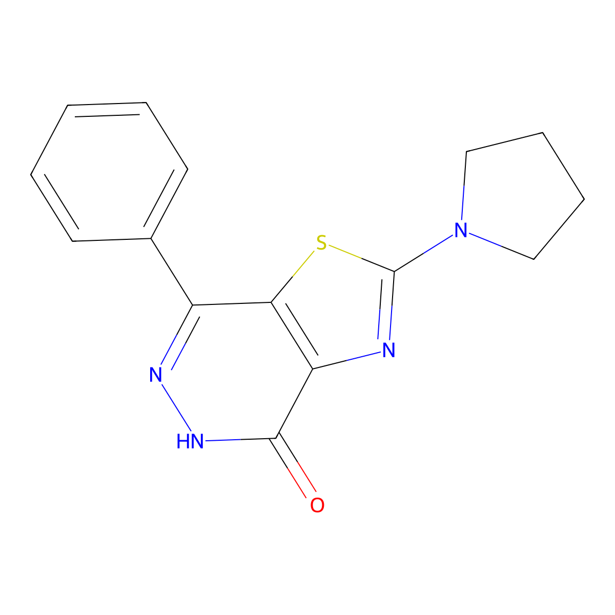 7-phenyl-2-pyrrolidin-1-yl[1,3]thiazolo[4,5-d]pyridazin-4(5H)-one molecular structure, CAS 1105192-40-2