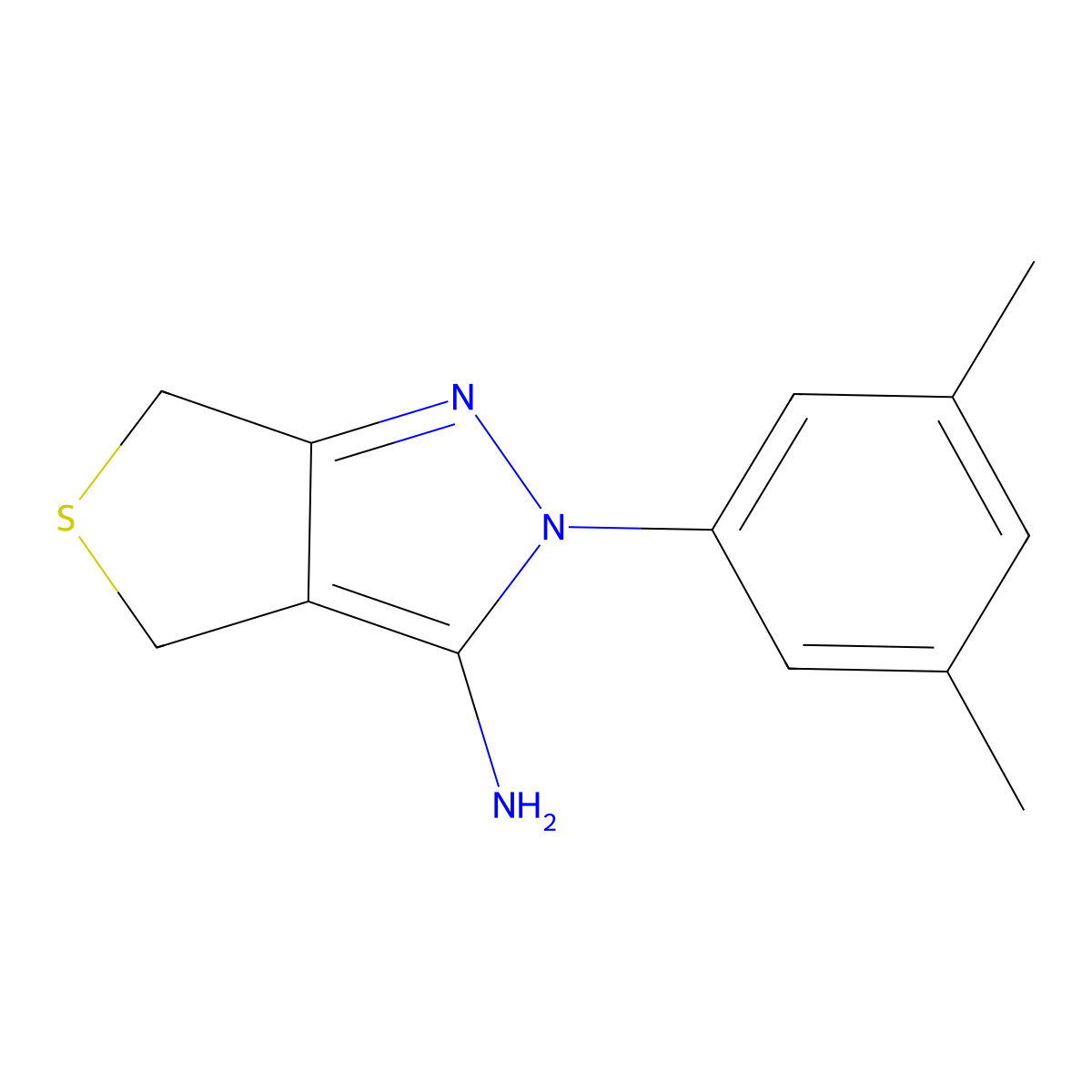 2-(3,5-dimethylphenyl)-2,6-dihydro-4H-thieno[3,4-c]pyrazol-3-amine molecular structure, CAS 1105192-41-3