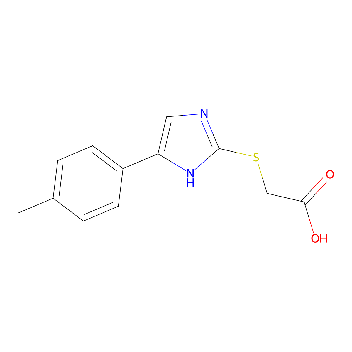 {[5-(4-methylphenyl)-1H-imidazol-2-yl]sulfanyl}acetic acid molecular structure, CAS 1105192-49-1