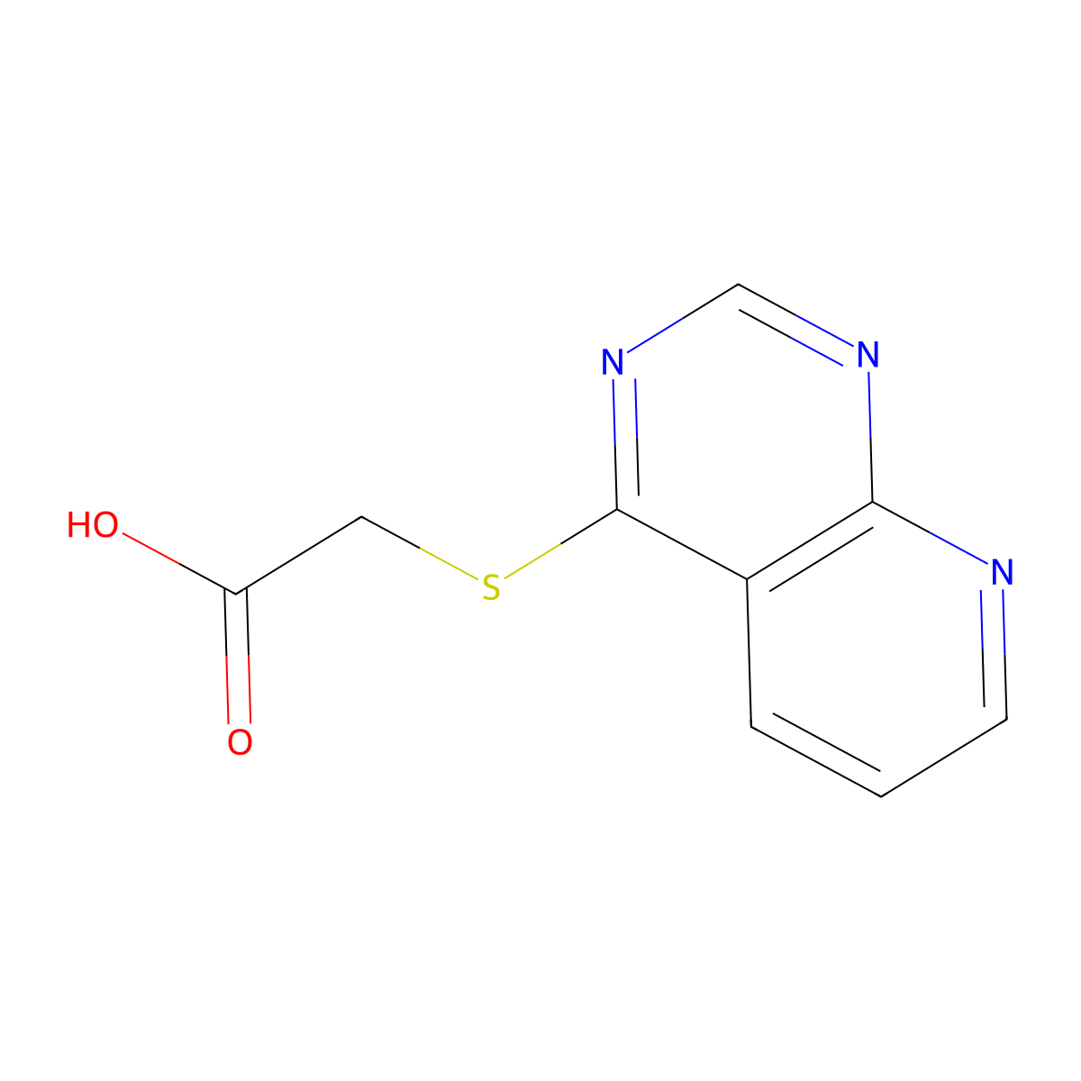 (Pyrido[2,3-{d}]pyrimidin-4-ylthio)acetic acid molecular structure, CAS 1105192-55-9