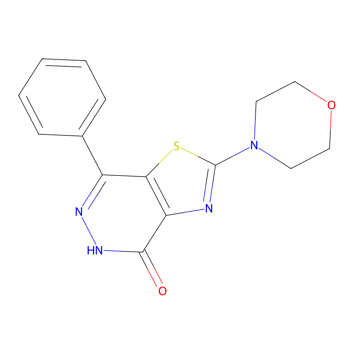 2-morpholin-4-yl-7-phenyl[1,3]thiazolo[4,5-d]pyridazin-4(5H)-one molecular structure, CAS 1105192-58-2
