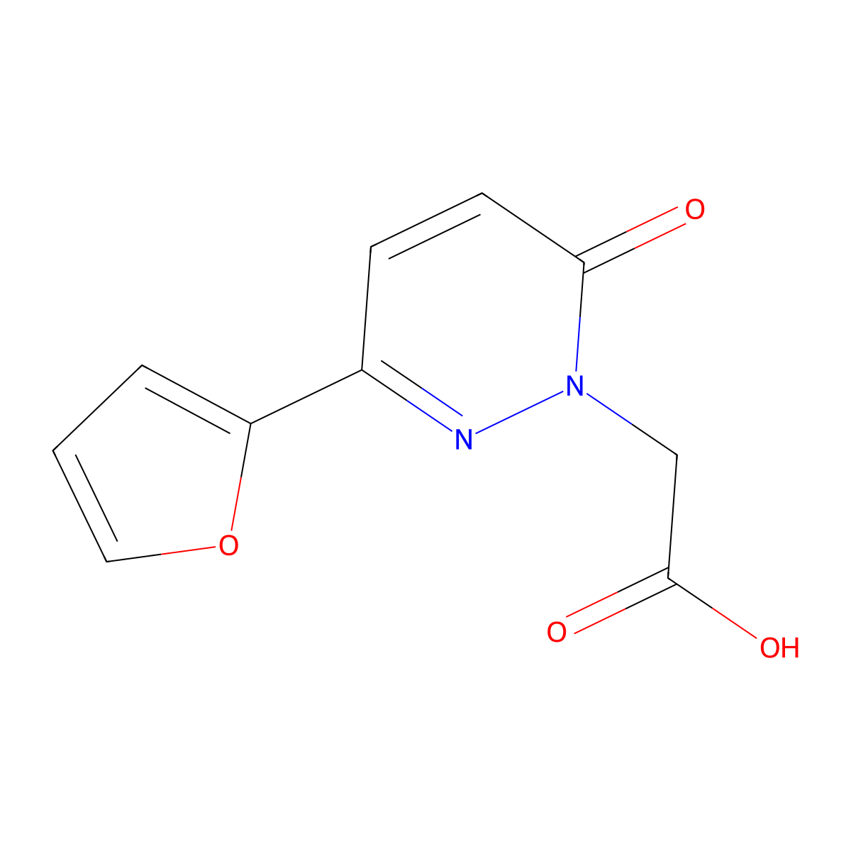 [3-(2-furyl)-6-oxopyridazin-1(6{H})-yl]acetic acid molecular structure, CAS 1105192-61-7