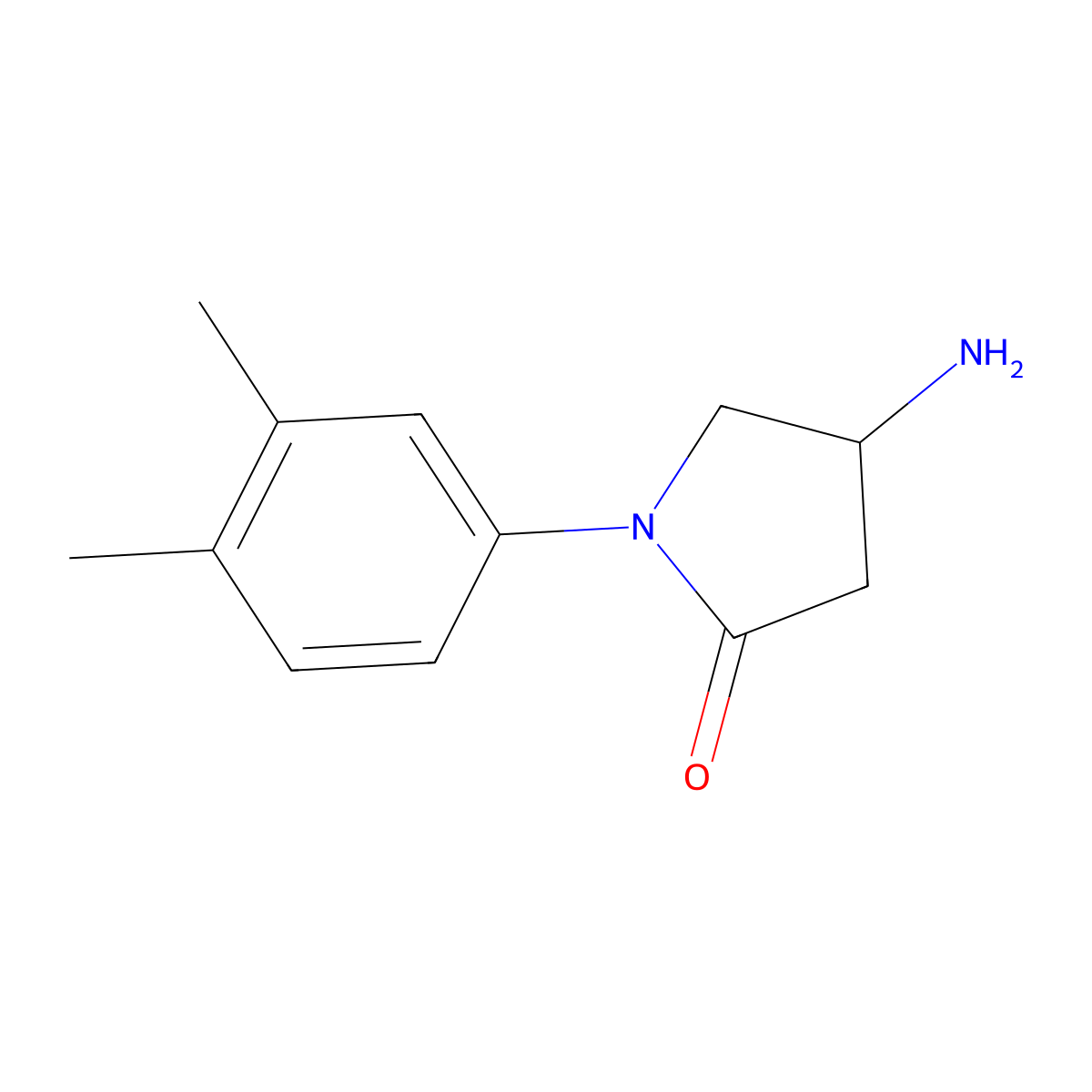4-Amino-1-(3,4-dimethylphenyl)pyrrolidin-2-one molecular structure, CAS 1105192-62-8