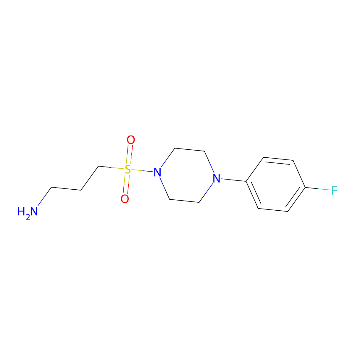 3-{[4-(4-Fluorophenyl)piperazin-1-yl]sulfonyl}propan-1-amine molecular structure, CAS 1105192-63-9