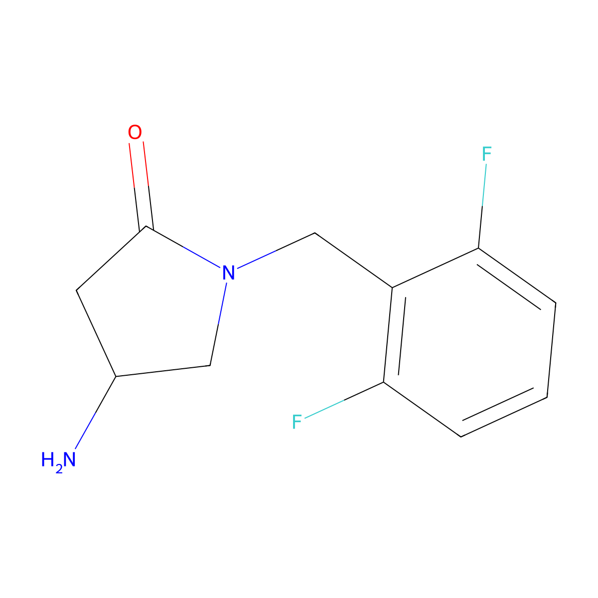 4-Amino-1-[(2,6-difluorophenyl)methyl]pyrrolidin-2-one molecular structure, CAS 1105192-68-4