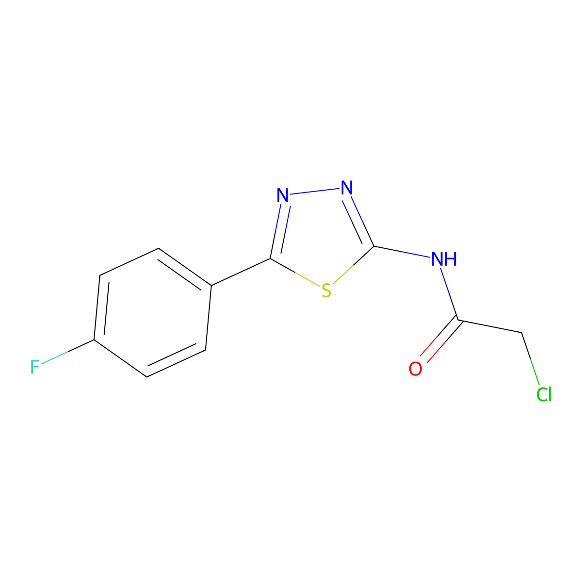 2-chloro-N-[5-(4-fluorophenyl)-1,3,4-thiadiazol-2-yl]acetamide molecular structure, CAS 1105192-71-9