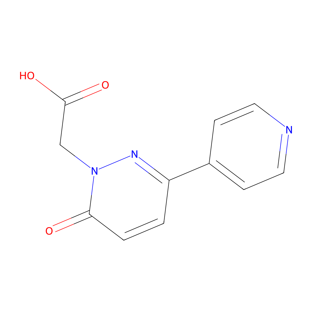 (6-oxo-3-pyridin-4-ylpyridazin-1(6{H})-yl)acetic acid molecular structure, CAS 1105192-73-1