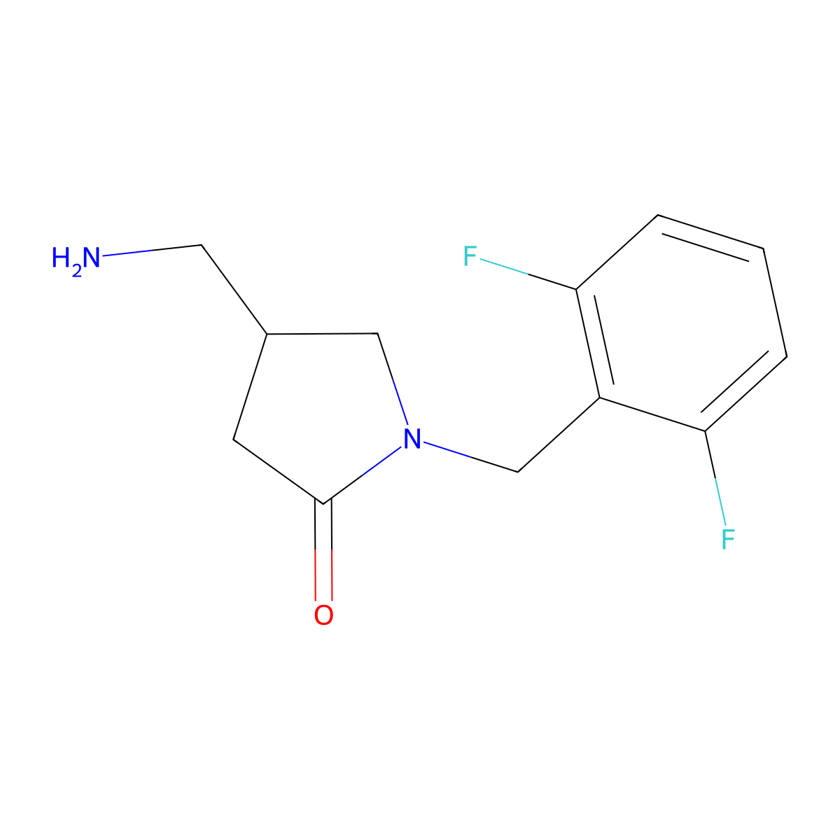 4-(Aminomethyl)-1-[(2,6-difluorophenyl)methyl]pyrrolidin-2-one molecular structure, CAS 1105192-74-2