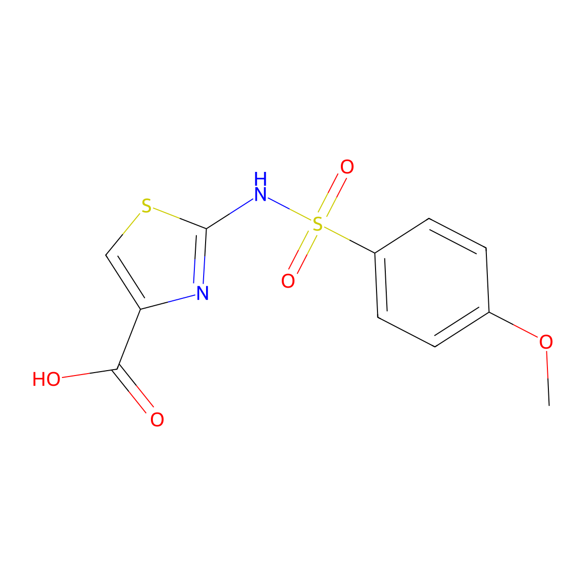 2-{[(4-Methoxyphenyl)sulfonyl]amino}-1,3-thiazole-4-carboxylic acid molecular structure, CAS 1105192-75-3
