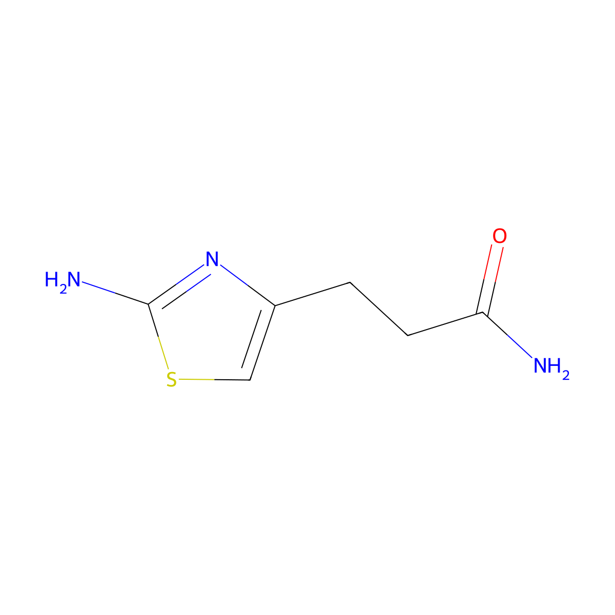 3-(2-Amino-1,3-thiazol-4-yl)propanamide molecular structure, CAS 1105192-78-6