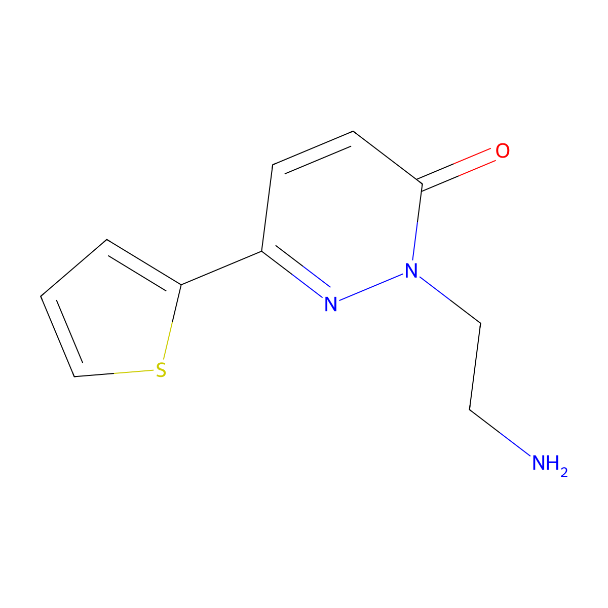 2-(2-aminoethyl)-6-(2-thienyl)pyridazin-3(2{H})-one molecular structure, CAS 1105192-79-7
