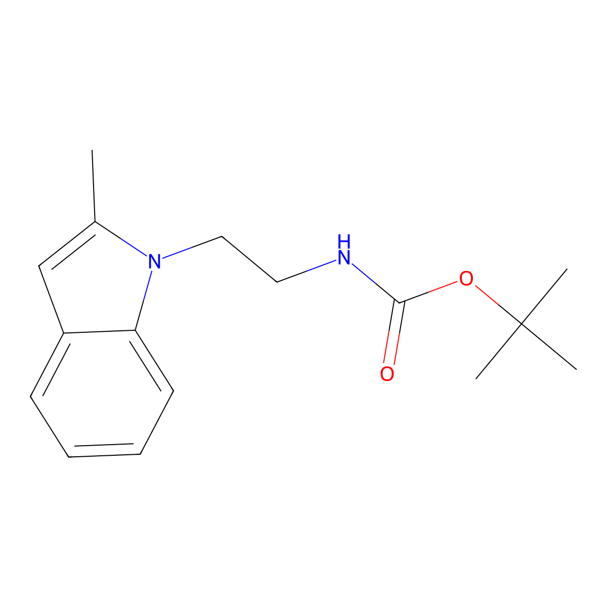 tert-butyl N-[2-(2-methylindol-1-yl)ethyl]carbamate molecular structure, CAS 1105192-83-3