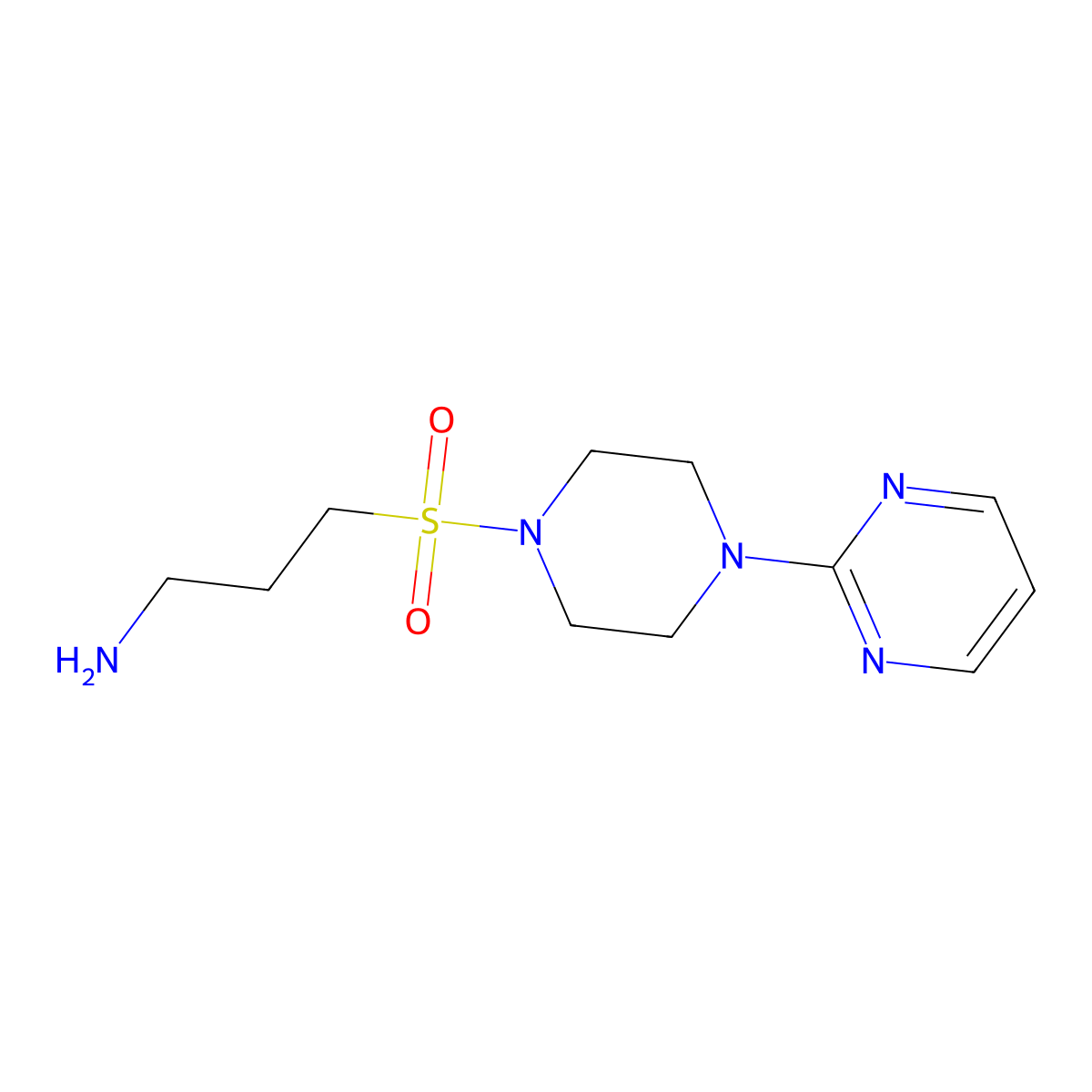 (3-[(4-Pyrimidin-2-ylpiperazin-1-YL)sulfonyl]propyl)amine molecular structure, CAS 1105192-87-7