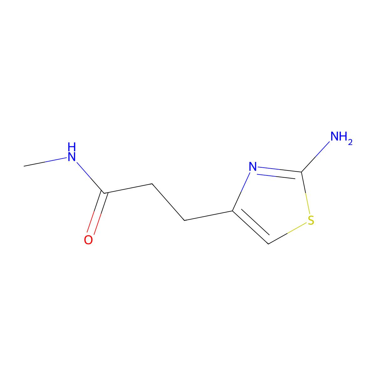 3-(2-amino-1,3-thiazol-4-yl)-N-methylpropanamide molecular structure, CAS 1105192-90-2