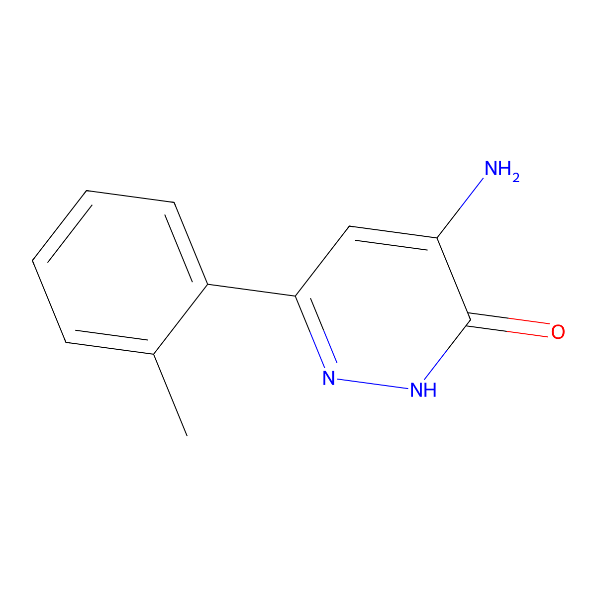 4-amino-6-(2-methylphenyl)pyridazin-3(2{H})-one molecular structure, CAS 1105192-91-3