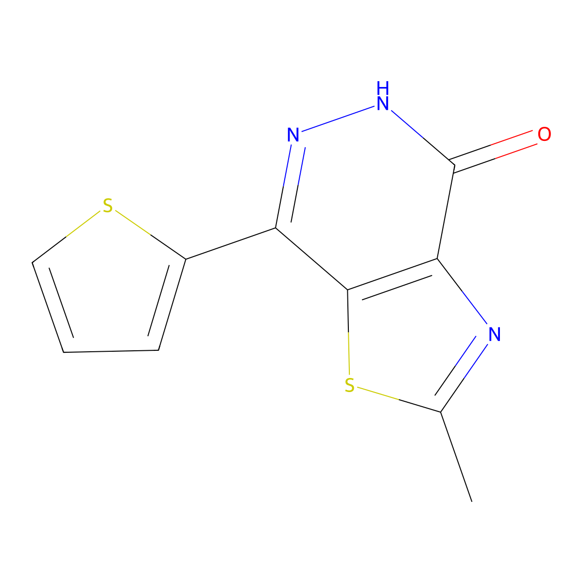 2-methyl-7-(2-thienyl)[1,3]thiazolo[4,5-d]pyridazin-4(5H)-one molecular structure, CAS 1105192-93-5