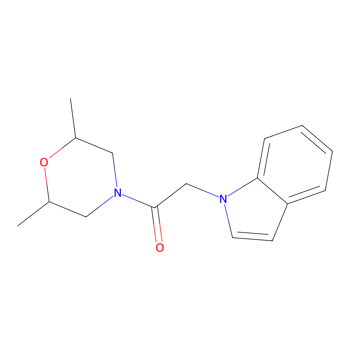 1-[2-(2,6-dimethylmorpholin-4-yl)-2-oxoethyl]-1H-indole molecular structure, CAS 1105192-94-6