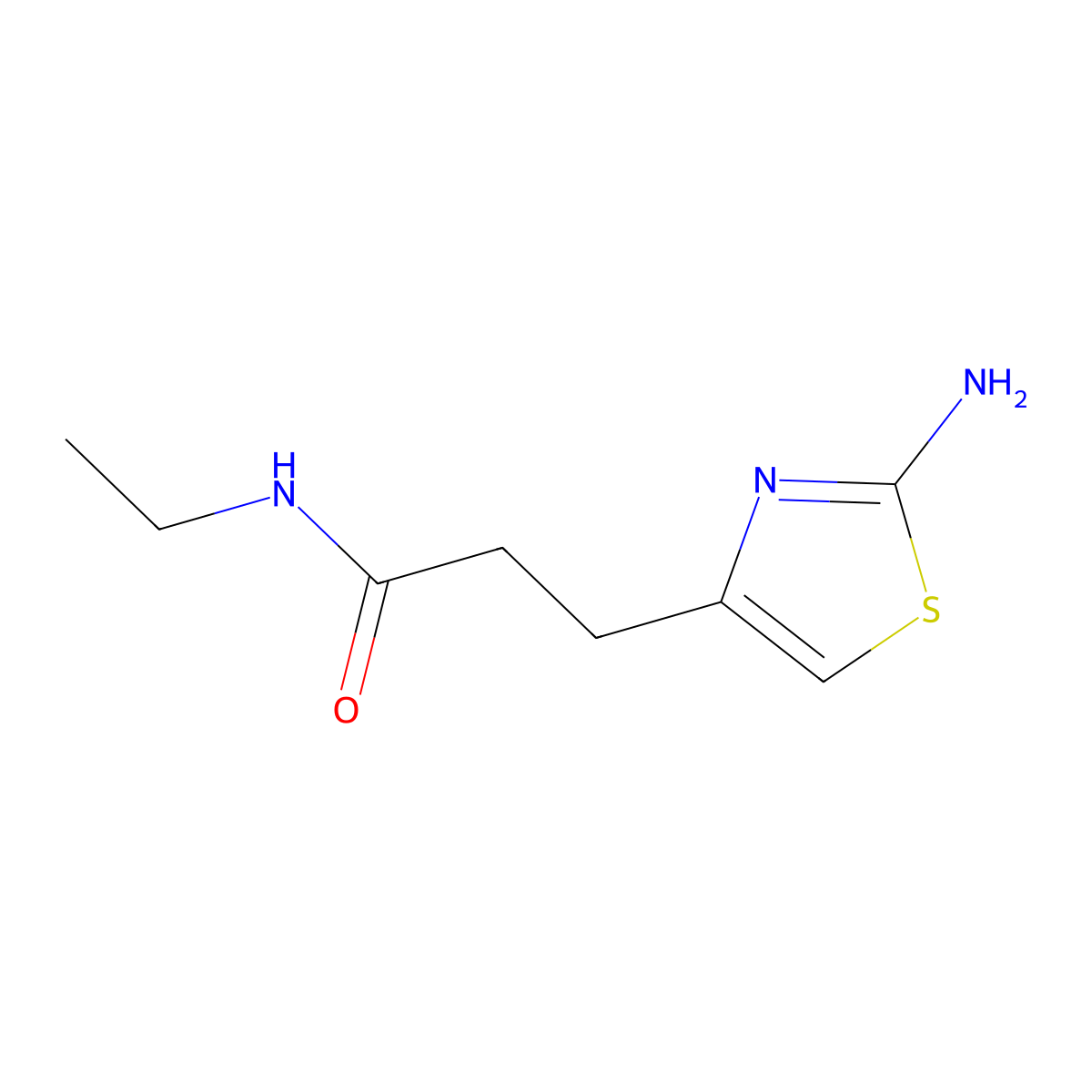 3-(2-amino-1,3-thiazol-4-yl)-N-ethylpropanamide molecular structure, CAS 1105192-95-7