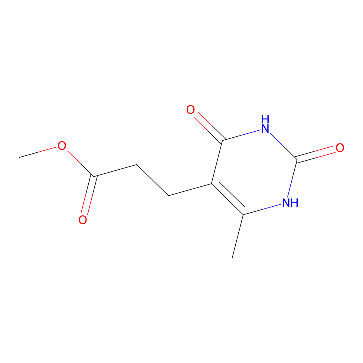 Methyl 3-(6-methyl-2,4-dioxo-1,2,3,4-tetrahydropyrimidin-5-yl)propanoate molecular structure, CAS 1105193-00-7