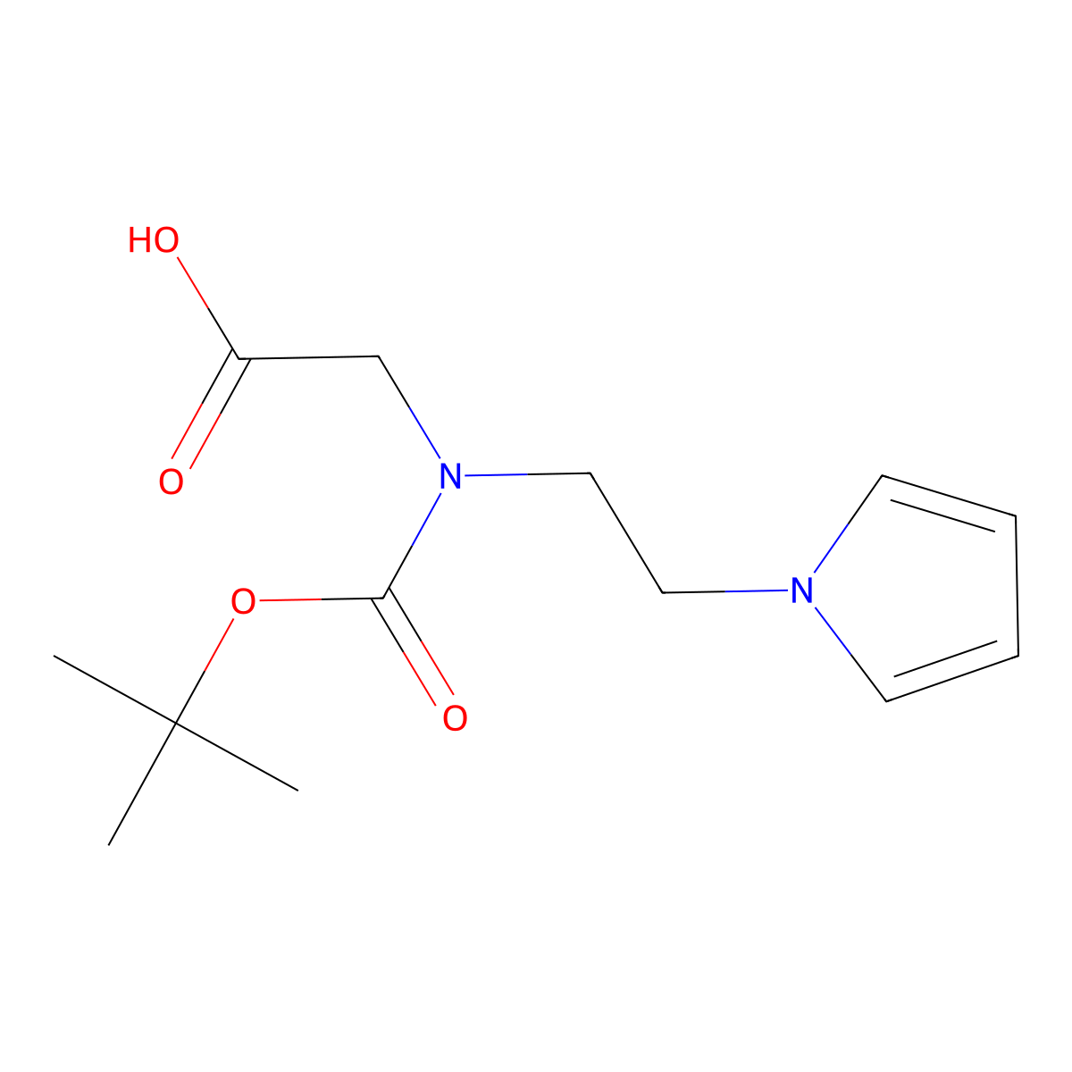 ((Tert-butoxycarbonyl)[2-(1H-pyrrol-1-YL)ethyl]amino)acetic acid molecular structure, CAS 1105193-02-9