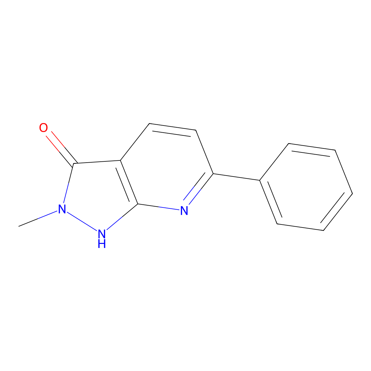 2-methyl-6-phenyl-1,2-dihydro-3H-pyrazolo[3,4-b]pyridin-3-one molecular structure, CAS 1105193-08-5