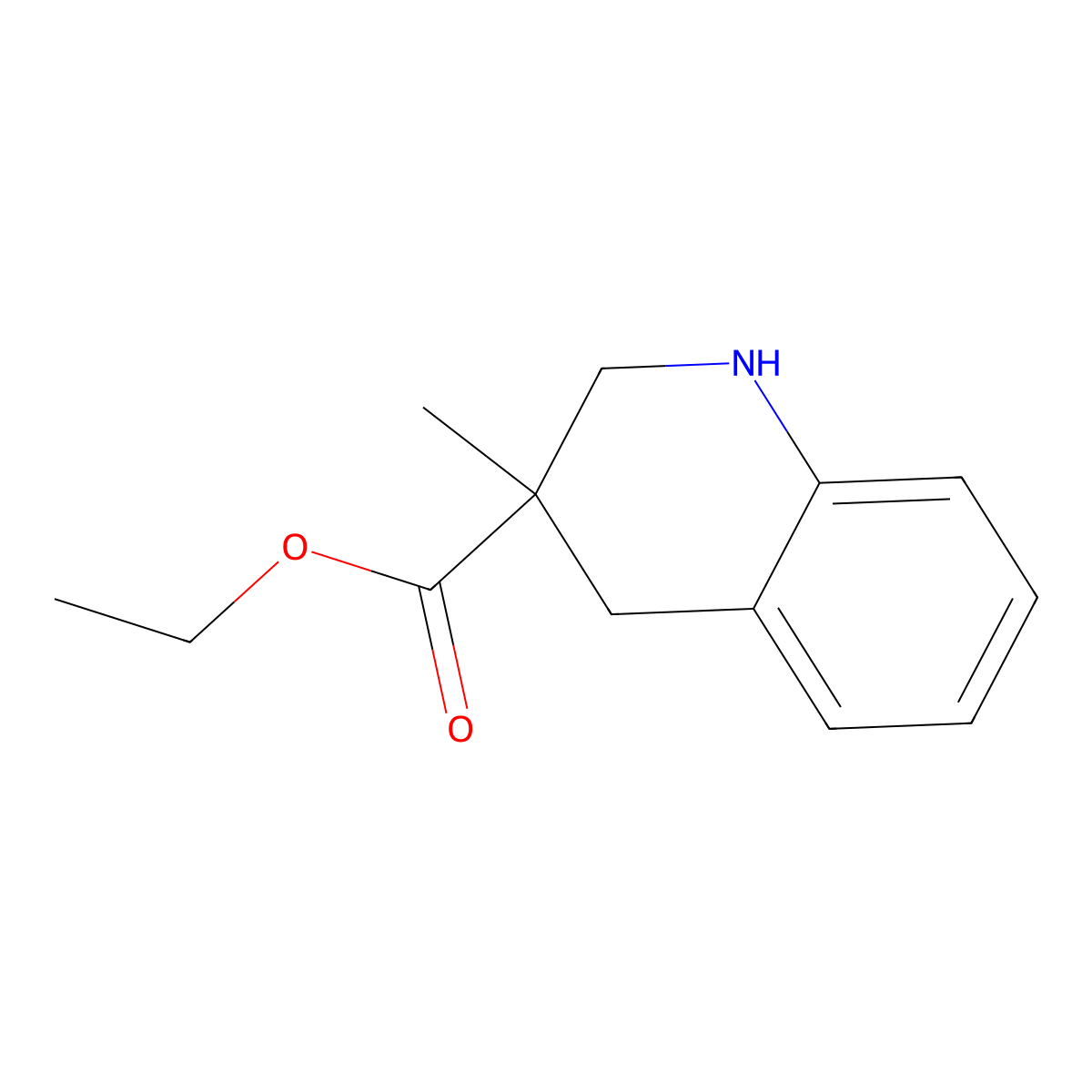 Ethyl 3-methyl-1,2,3,4-tetrahydro-3-quinolinecarboxylate molecular structure, CAS 1105193-12-1