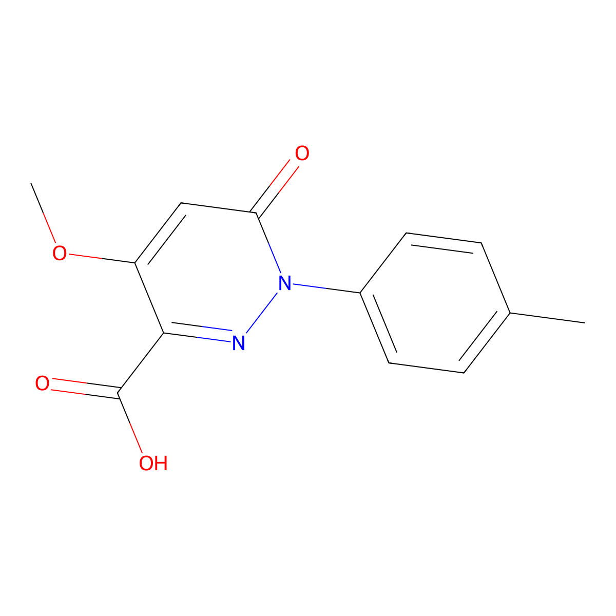 4-Methoxy-1-(4-methylphenyl)-6-oxo-1,6-dihydropyridazine-3-carboxylic acid molecular structure, CAS 1105193-21-2