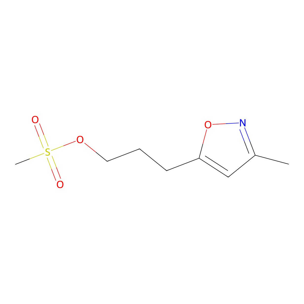 3-(3-Methyl-1,2-oxazol-5-yl)propyl methanesulfonate molecular structure, CAS 1105193-27-8