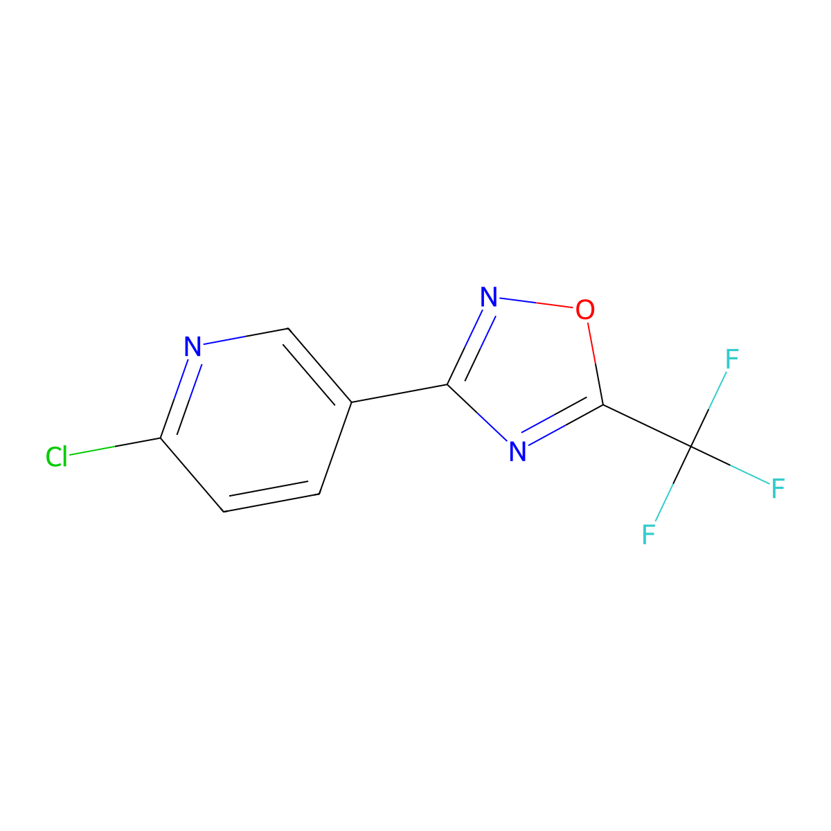 2-Chloro-5-[5-(trifluoromethyl)-1,2,4-oxadiazol-3-yl]pyridine molecular structure, CAS 1105193-32-5