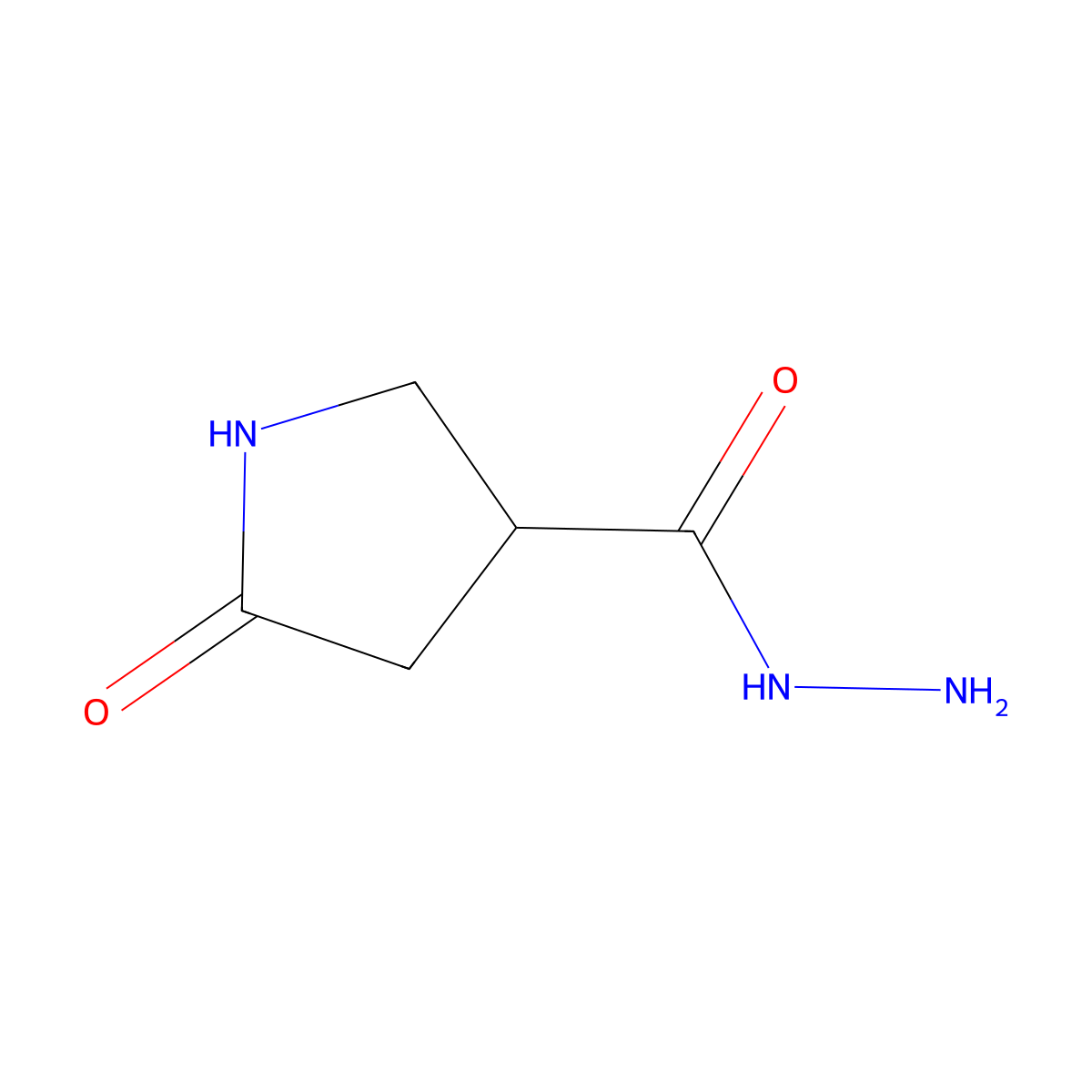 5-Oxopyrrolidine-3-carbohydrazide molecular structure, CAS 1105193-37-0